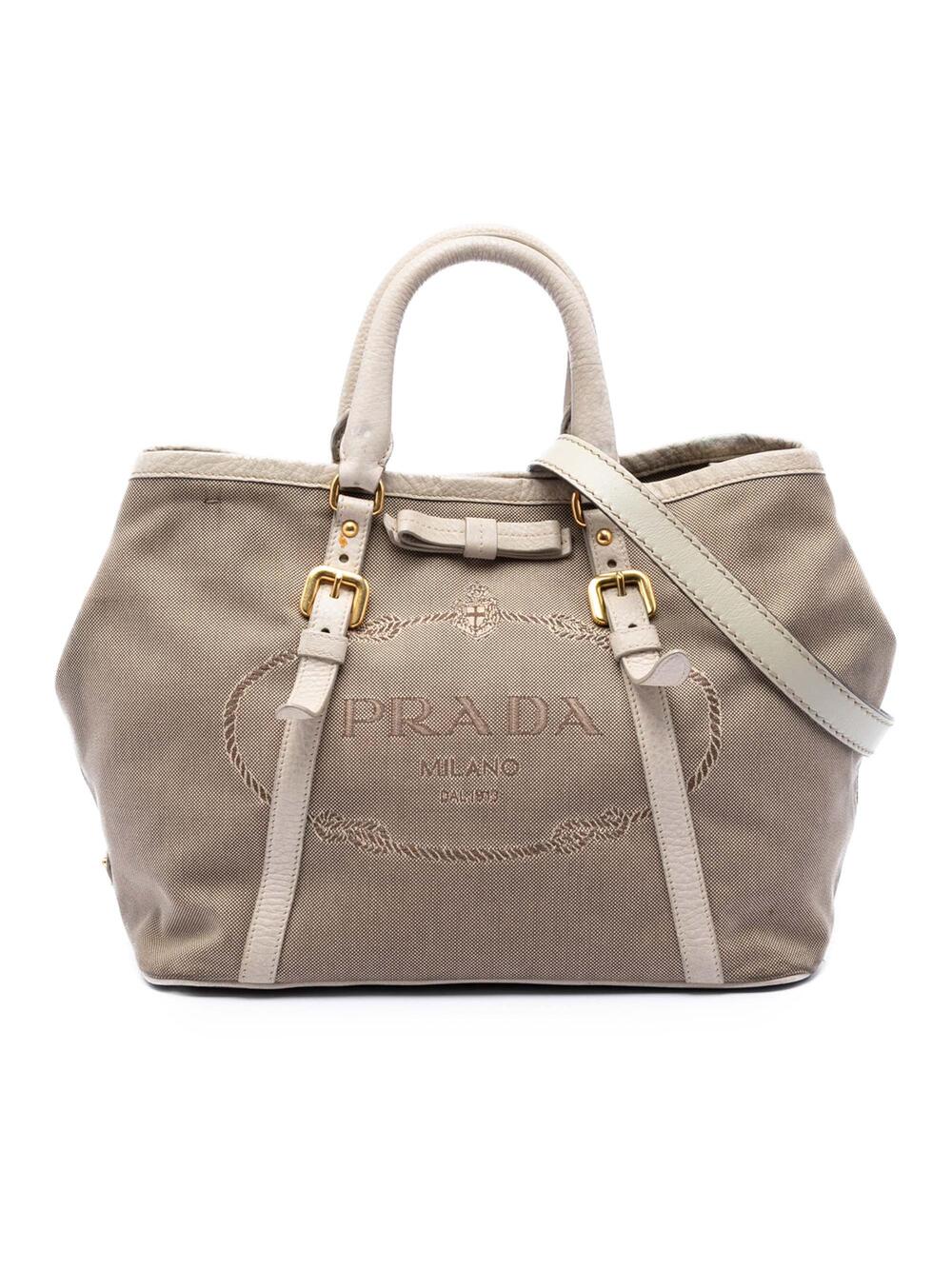 Prada Logo Convertible Tote Canvas With #298004P66B